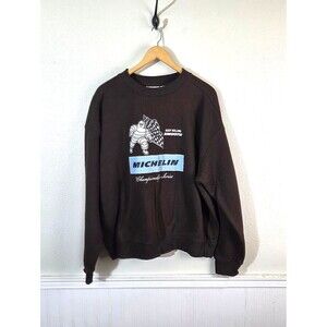 Cotton On Michelin Box Fit Crewneck Sweatshirt Men's XL Brown Racing Graphic